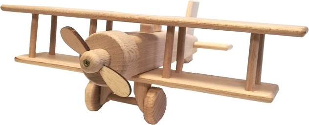 Houten dubbeldekker – groot vliegtuig