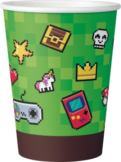 Papieren bekers Game On 200 ml (verpakking 6 stuks)