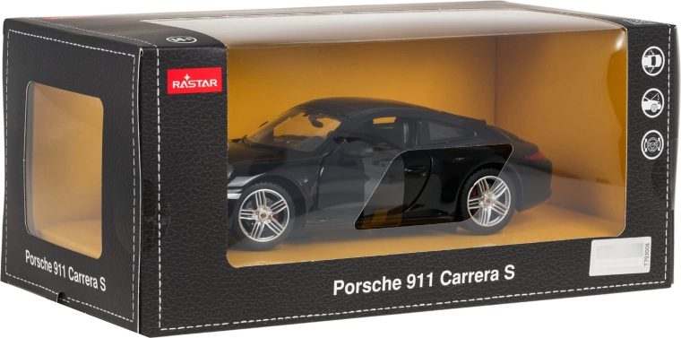 Metalen model Porsche 911 zwart op schaal 1:24 RASTAR