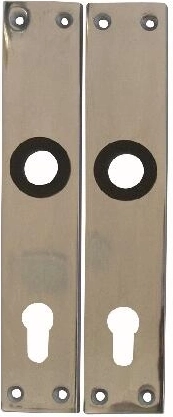 Deurplaat 72 met cilinderuitsparing K 489, aluminium, 1 paar