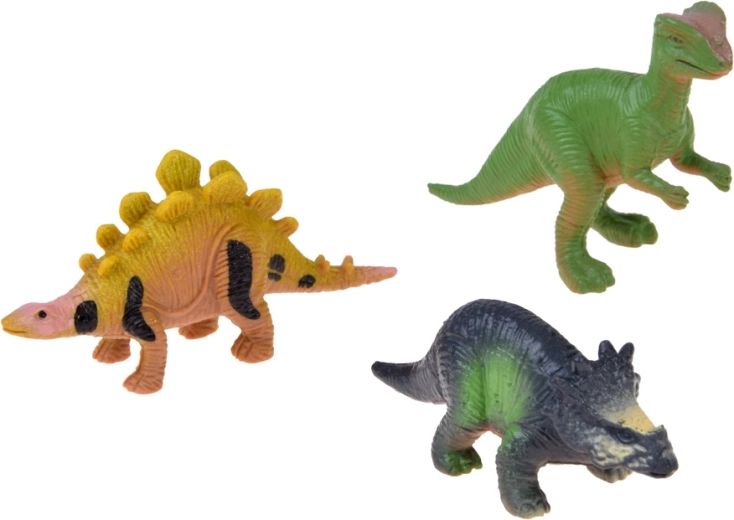 3 dinosaurus-figuurtjes en lichtgevende stickers