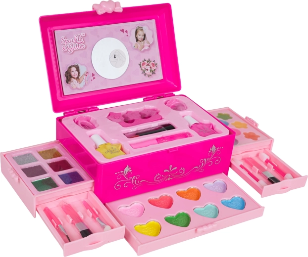 Overzichtelijk roze koffertje
