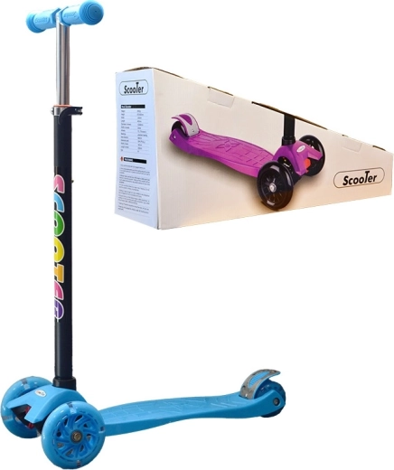 Kinder driewielstep met lichtgevende wielen – blauw