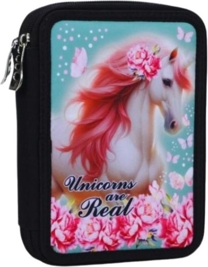 Uitgeruste etui met twee verdiepingen Back me up Unicorns are real
