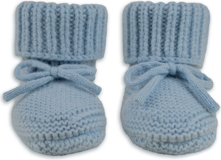Lodger gebreide merino slofjes blue fogg 0–6 maanden
