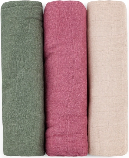 PETITE&MARS bamboe mousseline luiers Moussy Botanic Tones 68 × 68 cm - 3 stuks