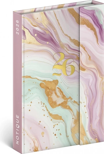 Notique Wekelijkse Magnetische Agenda Roze Marmer 2026