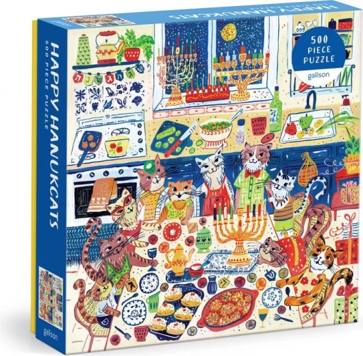 Vierkante puzzel Happy Hanukcats 500 stukjes