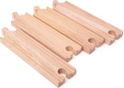 Lange rechte rails BIGJIGS RAIL 21 cm – 4 stuks
