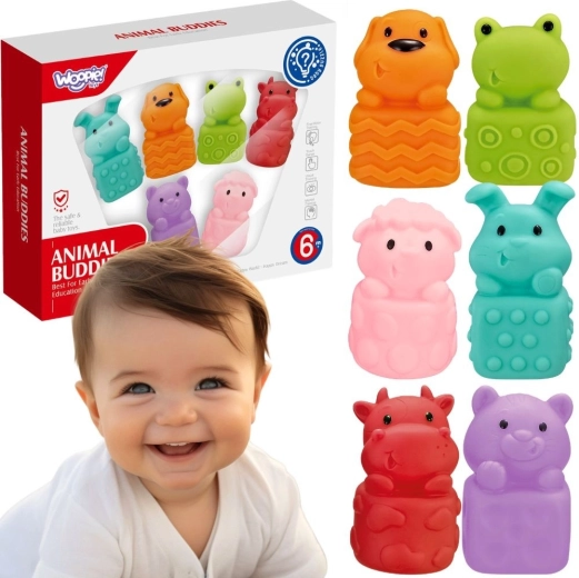 Woopie Baby zachte sensorische baddiertjes - 6 stuks