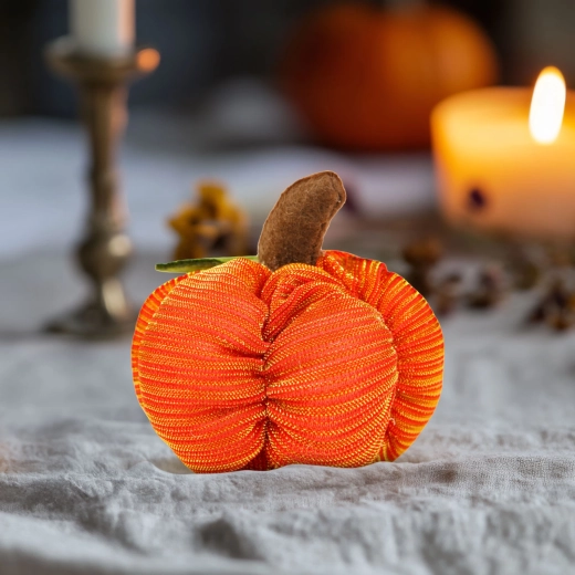 Halloween-textielpompoen 7 × 7 × 7 cm