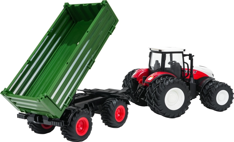 Echte boerderijpret met kiepende aanhanger