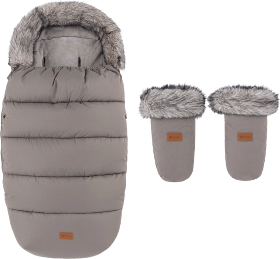 PETITE&MARS Wintervoetenzak Comfy 4v1 met kinderwagenhandschoenen Fjora Mocha Mousse - 2 stuks