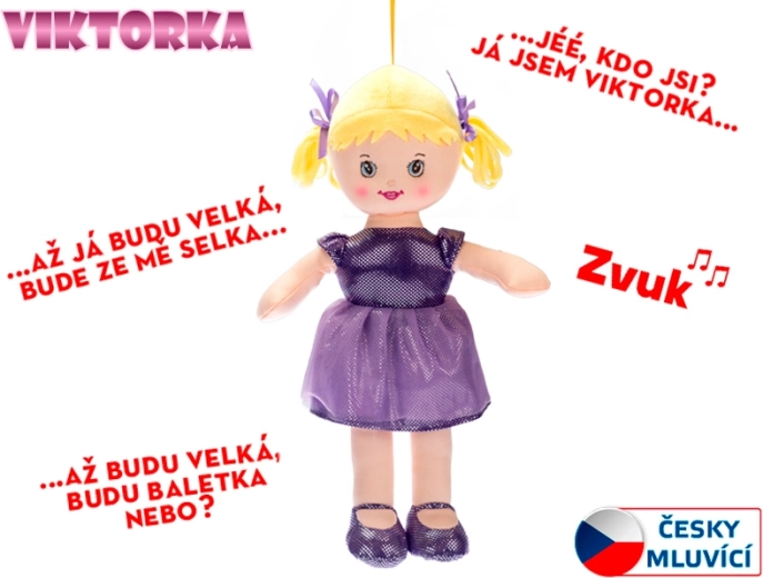 Ragpop Viktorka pratend, 32 cm, paars