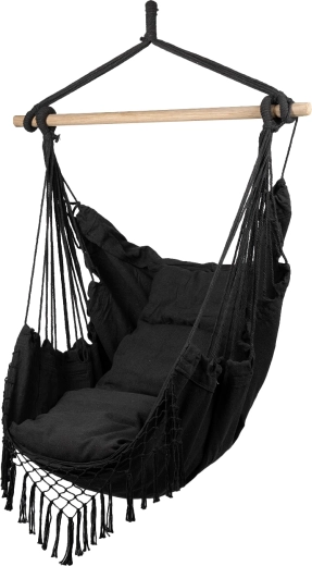 hangende Braziliaanse stoel met kussens donkergrijs