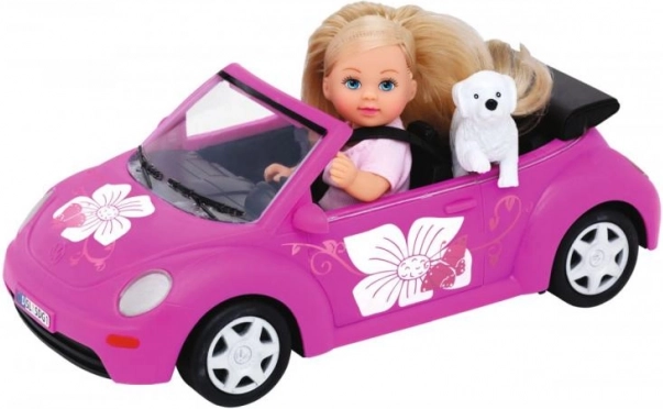 Pop Evička met auto New Beetle en picknickset