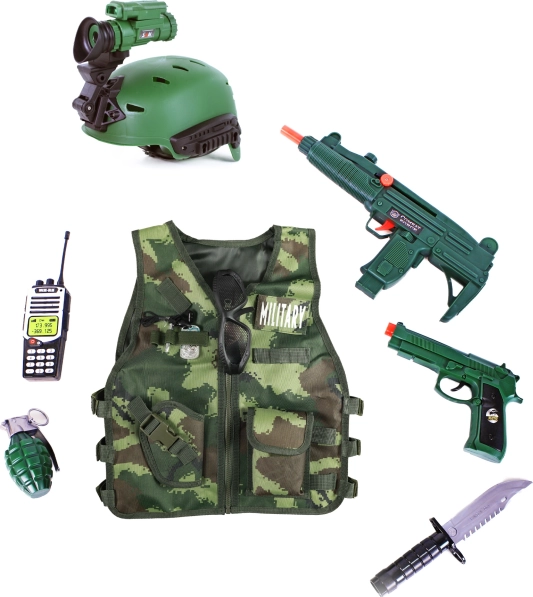 Militaire set voor kinderen met vest en accessoires