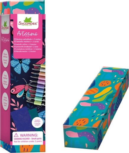 Artissimo metallic stiften (10 stuks) met kleurplaten