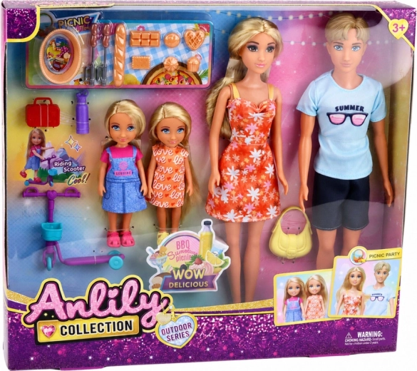 Familieset van 4 poppen voor rollenspel