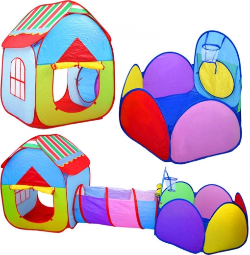 Kinder tent 3-in-1 met tunnel en speelren