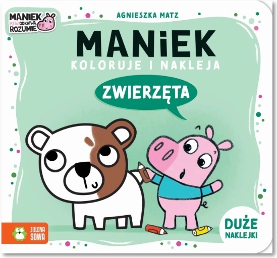 Maniek kleurt en plakt dieren