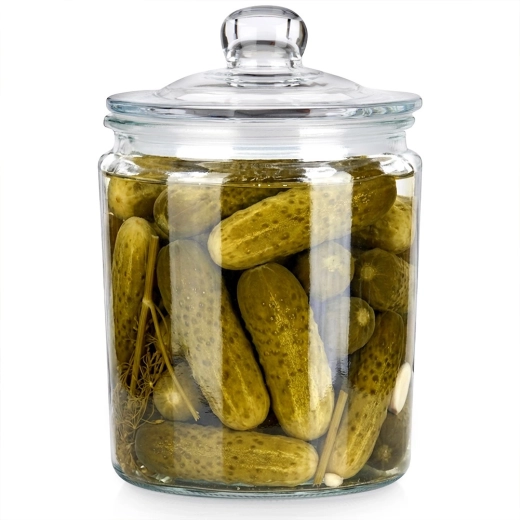 Glazen pot met deksel en afdichting 2 l