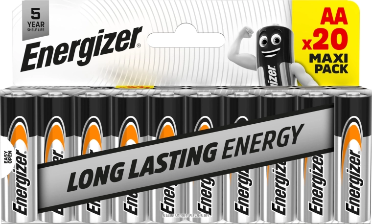 Energizer Everyday AA alkaline batterijen 1,5 V – verpakking 20 stuks
