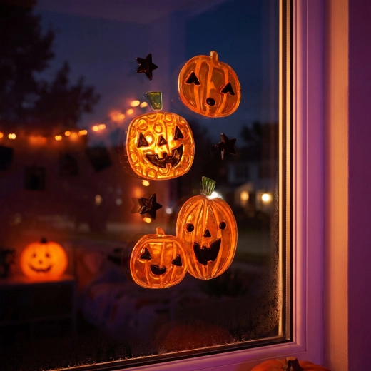 Halloween-gelraamstickers, 15 × 25 cm - 1 stuk