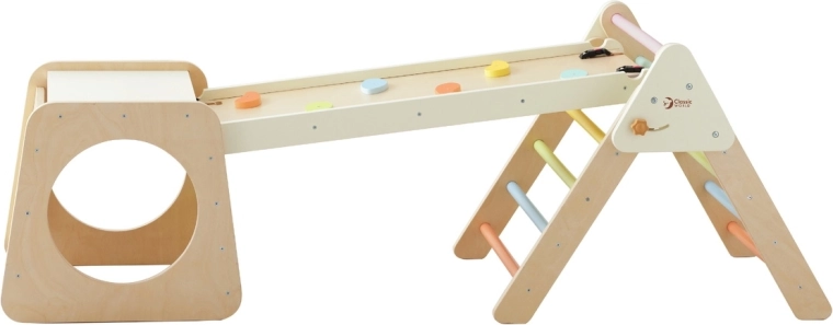 5-in-1: klimmen, glijden, brug, tunnel en obstakels