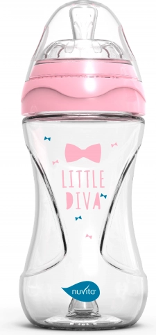 Babyfles Nuvita 240 ml glas roze