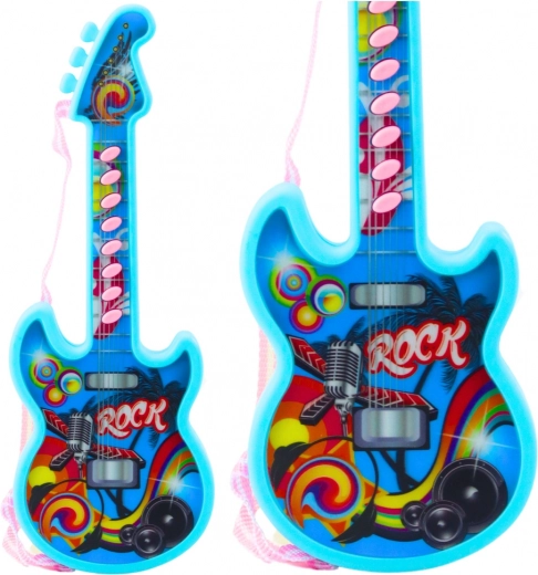 Elektrische gitaar voor kinderen met melodieën en solmisatie, blauw
