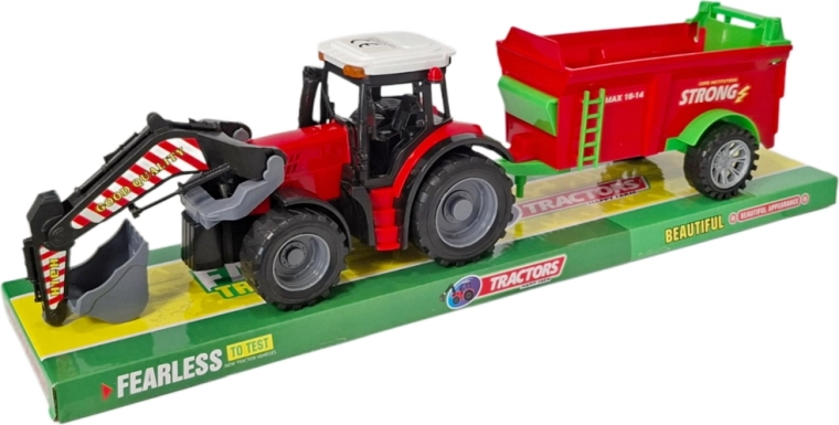 Tractor met aanhanger en voorlader – set voor kleine boeren