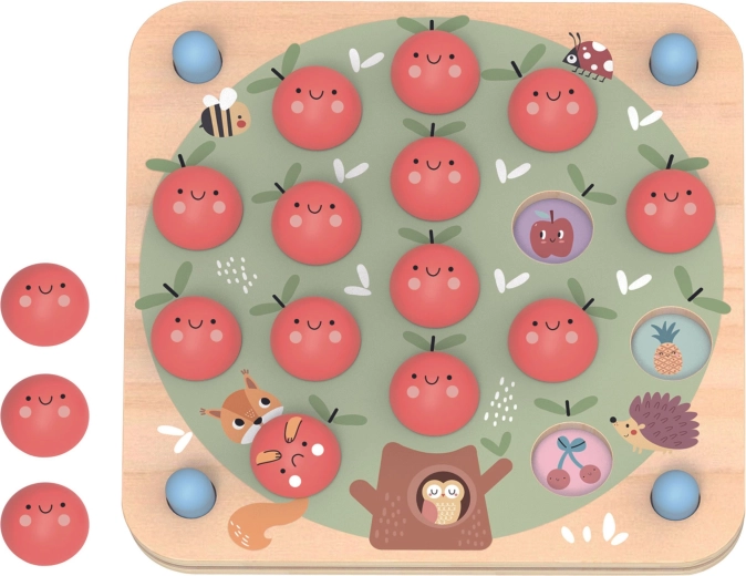 Memoryspel met een verrassing onder de appels