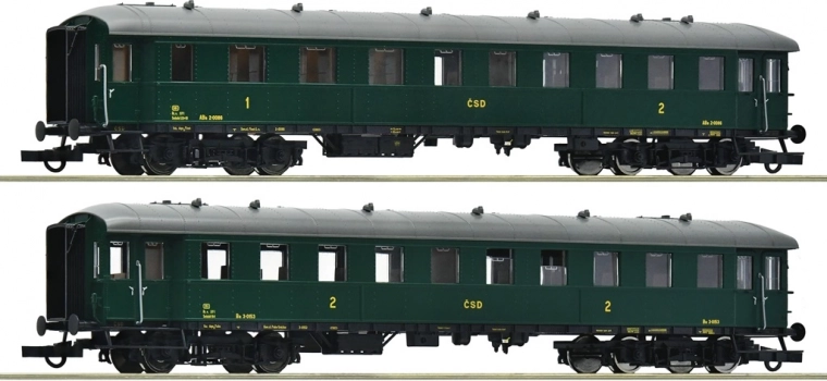 Set van 2 sneltreinrijtuigen ČSD Roco