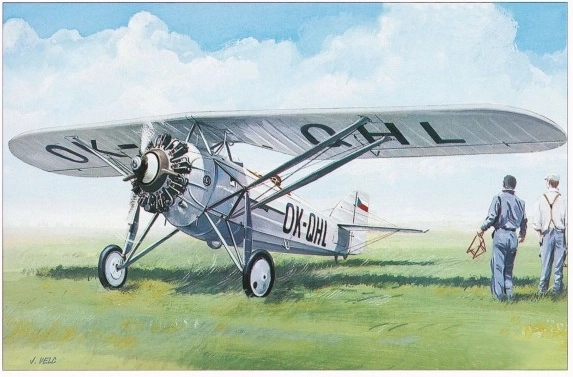Model Morane Saulnier MS 230 9,4x14,6 cm in doos 25x14,5x4,5 cm