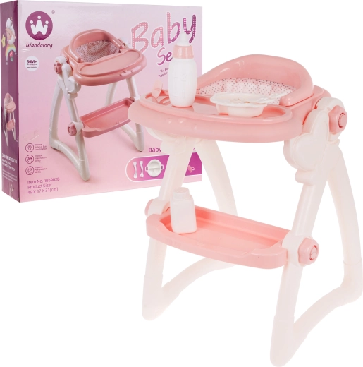 kinderstoel voor poppen met accessoires, 7-delig, 3+