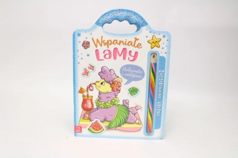 Magisch kleurboek met regenboogpotlood – geweldige lama’s