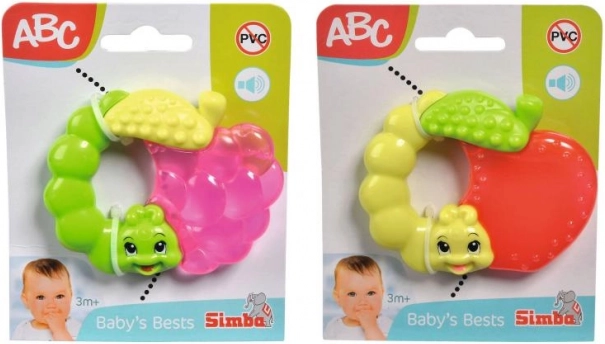 Bijtspeeltje fruit met rups voor baby’s