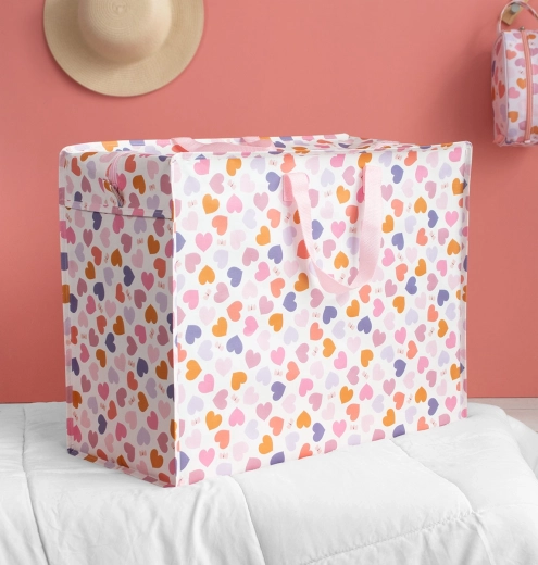 A Little Lovely Company XL opbergtas met hartjesmotief