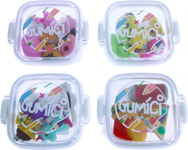 Vormgegeven mini-gummen – set van 4 stuks