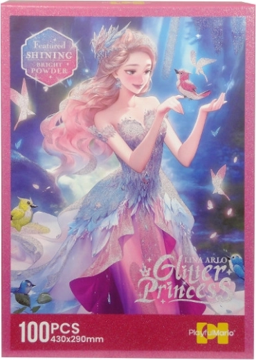 Glitterpuzzel voor kinderen 100 stukjes