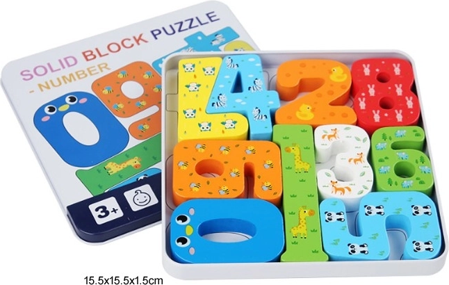 Houten puzzel met cijfers