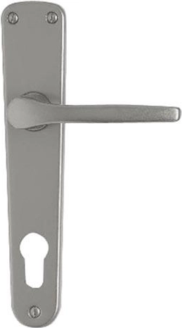 Deurkrukset met schild MONET voor cilinderslot 90 mm, aluminium, zilverkleurig