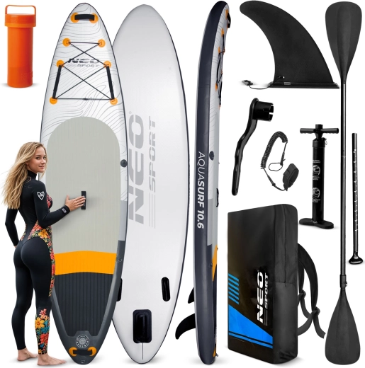 Neo-Sport Aquasurf 10’6 opblaasbaar paddleboard (SUP) 320 × 84 × 15 cm – set met accessoires