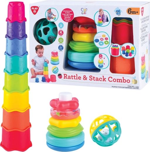 PlayGo set met rammelaars en stapelringen