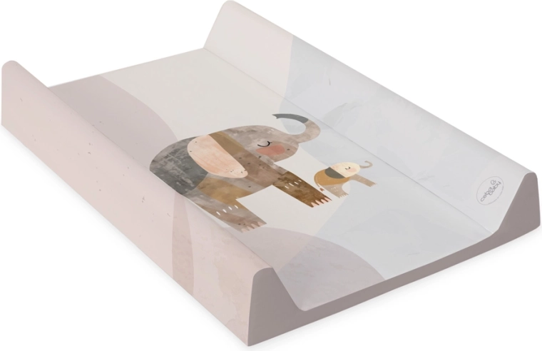 Ceba baby zachte verschoonmat met opstaande randen Basic Elephant Family 50 × 70 cm