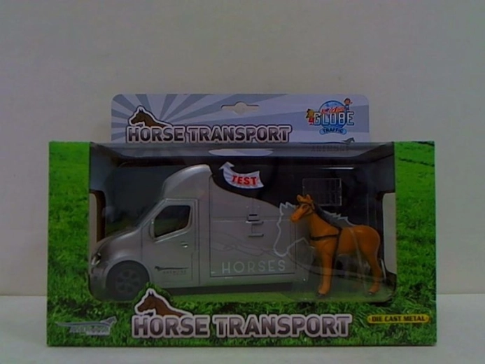 Kids Globe Paardentrailer Anemone met geluid en paardenfiguur