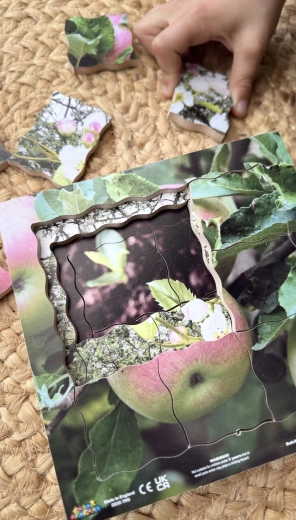 Houten puzzelstukjes om te leggen