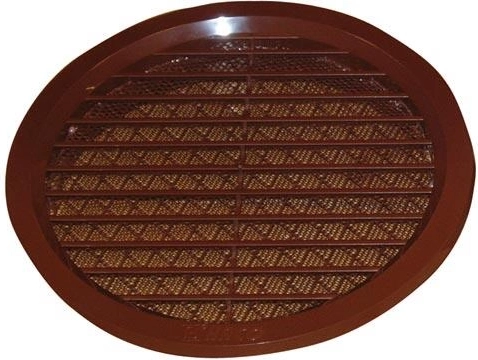 Ventilatierooster met gaas, diameter 125 mm, bruin