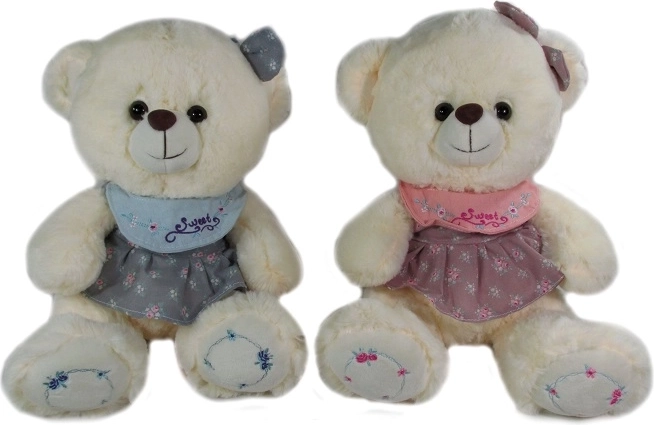 Pluchen teddybeer in jurkje 32 cm